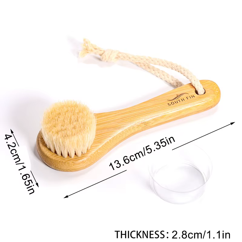 Brosse nettoyante pour le visage en bambou, 1 pièce, exexpansive, cheveux, massage, soins du visage,