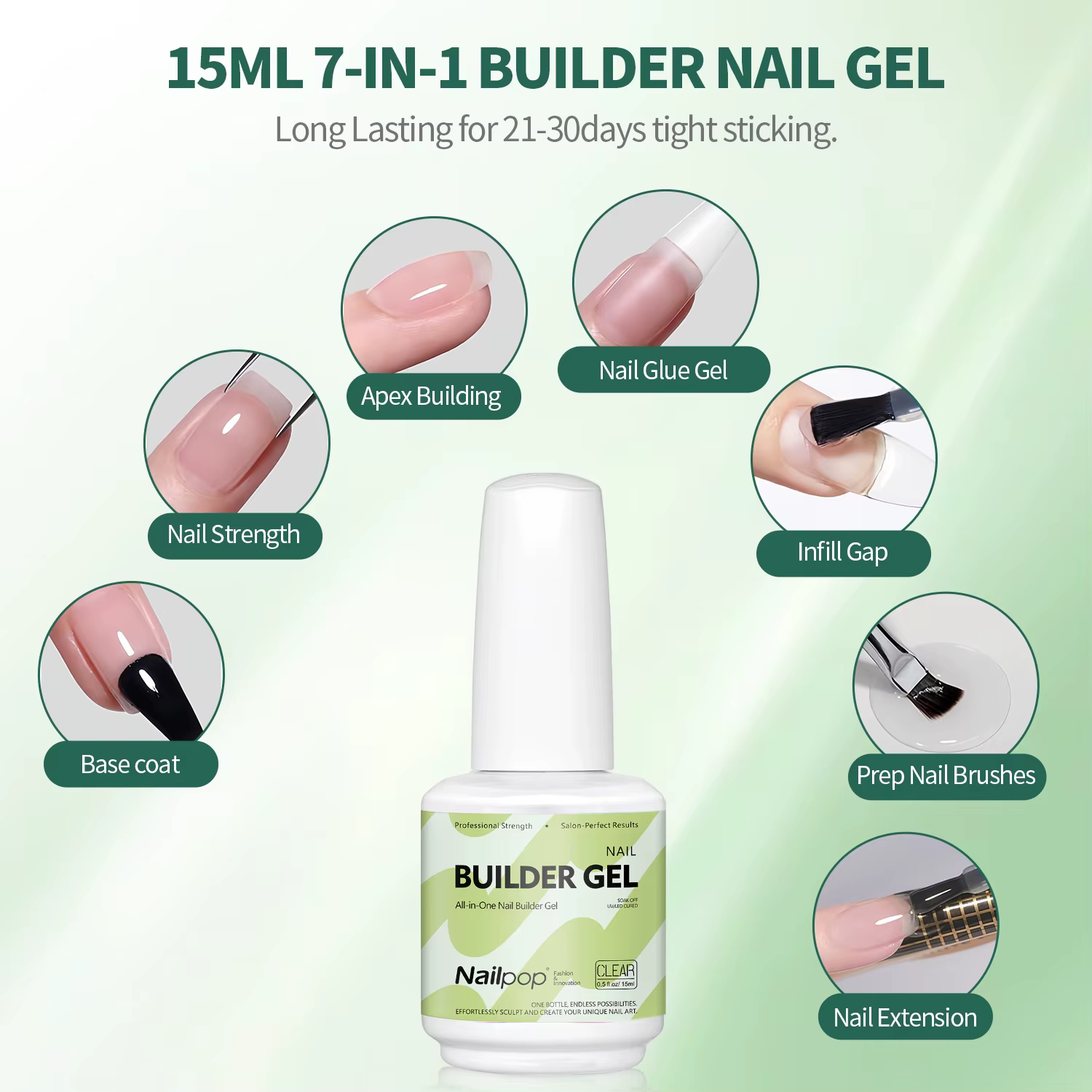Nailpop – Gel de construction d'ongles professionnel multifonctionnel, pour Extension rapide des ong