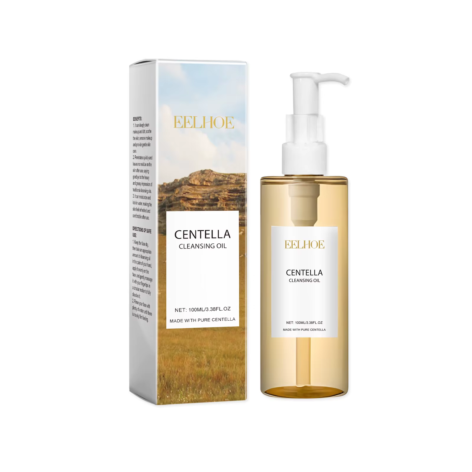 Huile nettoyante à la Centella, hydratation intense, nettoyage efficace du maquillage et des impuret
