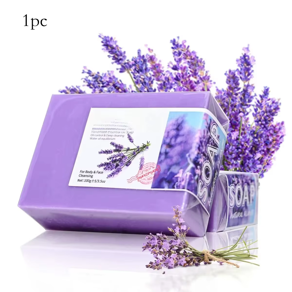 Savon aux huiles essentielles de lavande biologique naturel, savon fait à la main pour le nettoyage,
