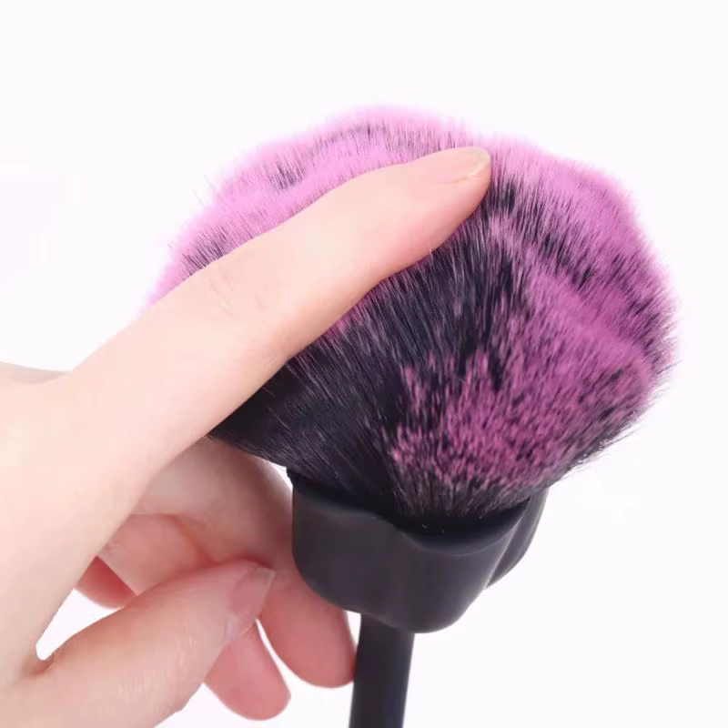 Brosse à ongles à fleurs pour manucure, en forme de Rose dorée, ronde, petite poudre de vernis Gel U