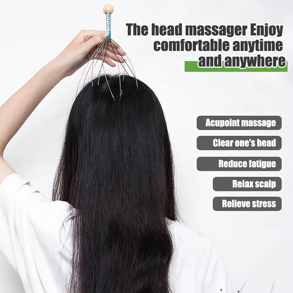 Masseur de tête de poulpe, soulagement de la Relaxation du cuir chevelu, masseur corporel, soulage l