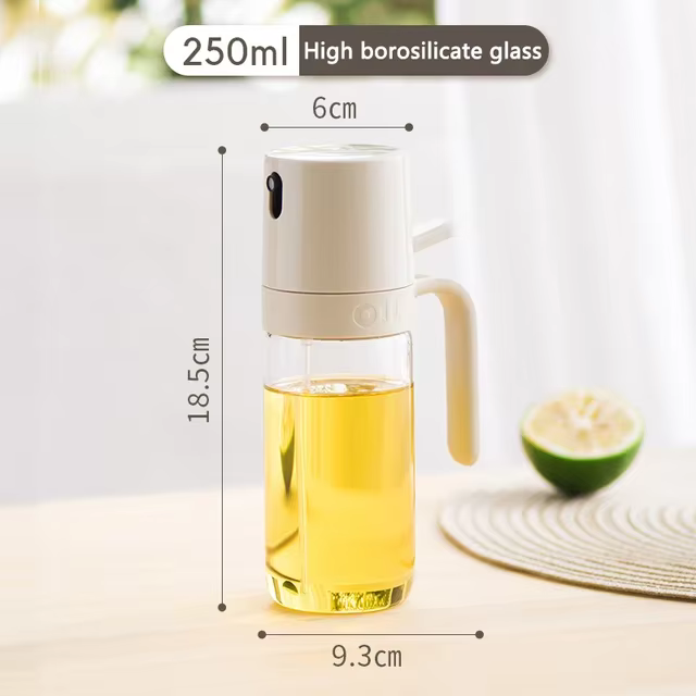 Pulvérisateur d'huile de cuisine 8,5 oz en verre – Distributeur d'huile d'olive pour la cuisson – Ac