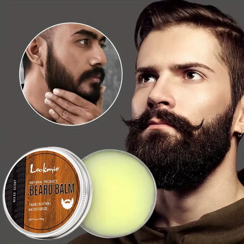 Crème hydratante nourrissante pour barbe, baume à moustaches pour hommes, favorise la croissance des