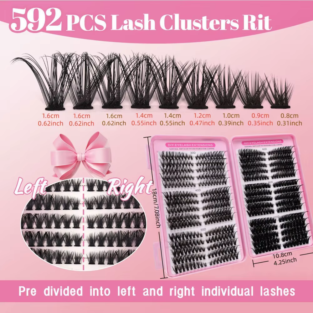 Une boîte de grappes de cils, 30 rangées d'extensions de faux cils, 30 + 40 + 50 + 60 + 80 + 100D ci