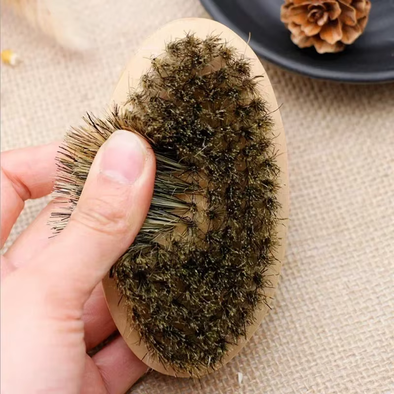 Brosse de rasage professionnelle en bois pour hommes, poils de sanglier souples, Kit de peigne à mou