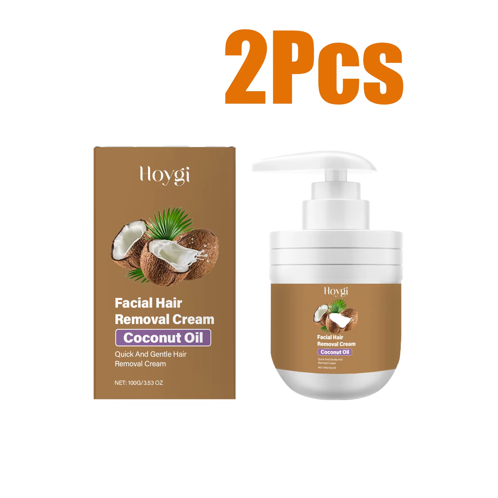 Crème d'épilation du visage à la noix de coco, indolore, sans Irritation, réduit les rougeurs, inhib