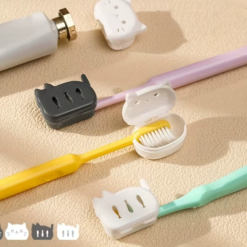 Protecteurs de brosse à dents de dessin animé mignon, étuis de voyage portables pour têtes de brosse