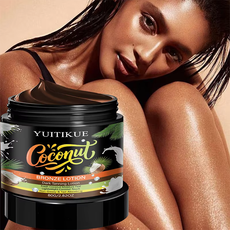 YUITIKUE Lotion Bronzante Coco Crème Auto-Bronzante Effet Soleil Bronzé Sans Exposition au Soleil No