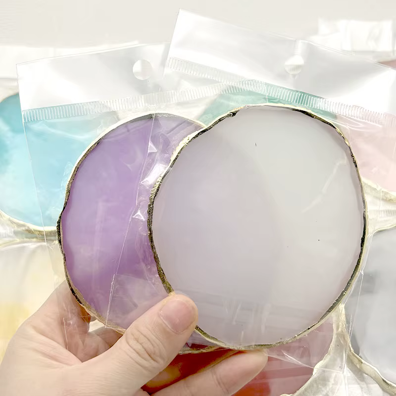 Palette ronde de couleur pour ongles, pierre d'agate en résine, vernis Gel, mélange de dessin, plaqu