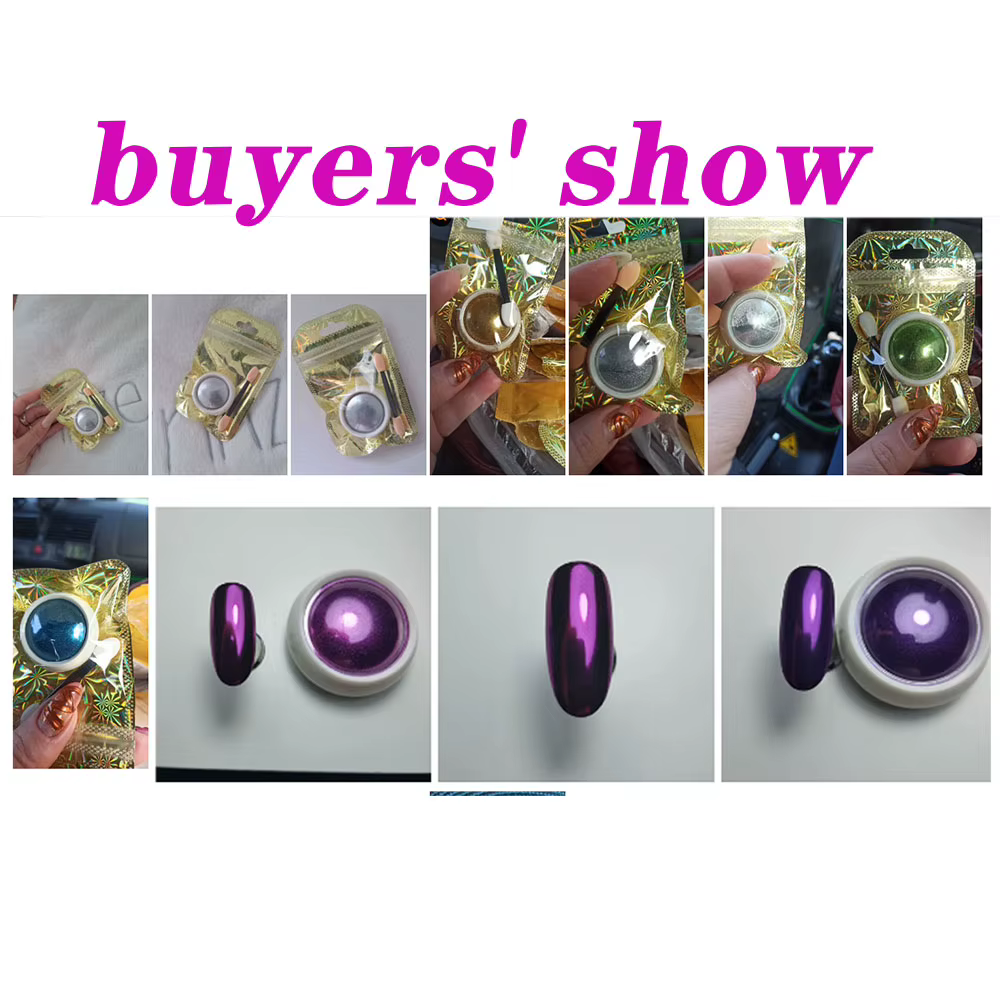 1/2 pièces argent or métal Chrome poudre à ongles effet miroir métallique ongles paillettes Pigment 