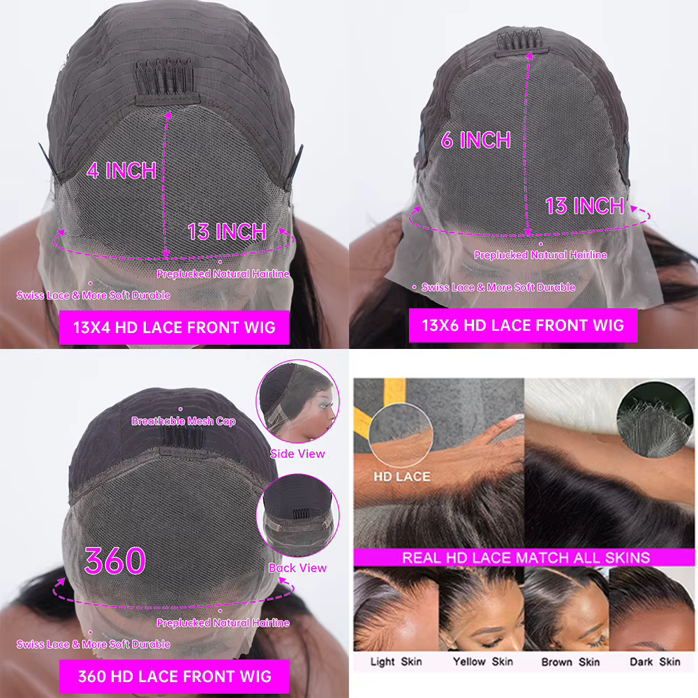 Wulala-Perruque Full Lace Wig naturelle lisse Sophia, cheveux humains, 13x4, 13x6 HD, pre-plucked, 3