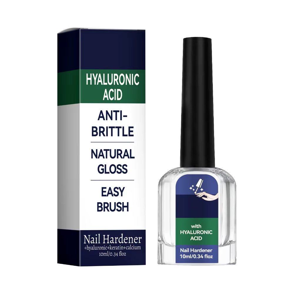 Durcisseur d'ongles 10ml avec acide hyaluronique, huile réparatrice anti-casse, brillance naturelle,