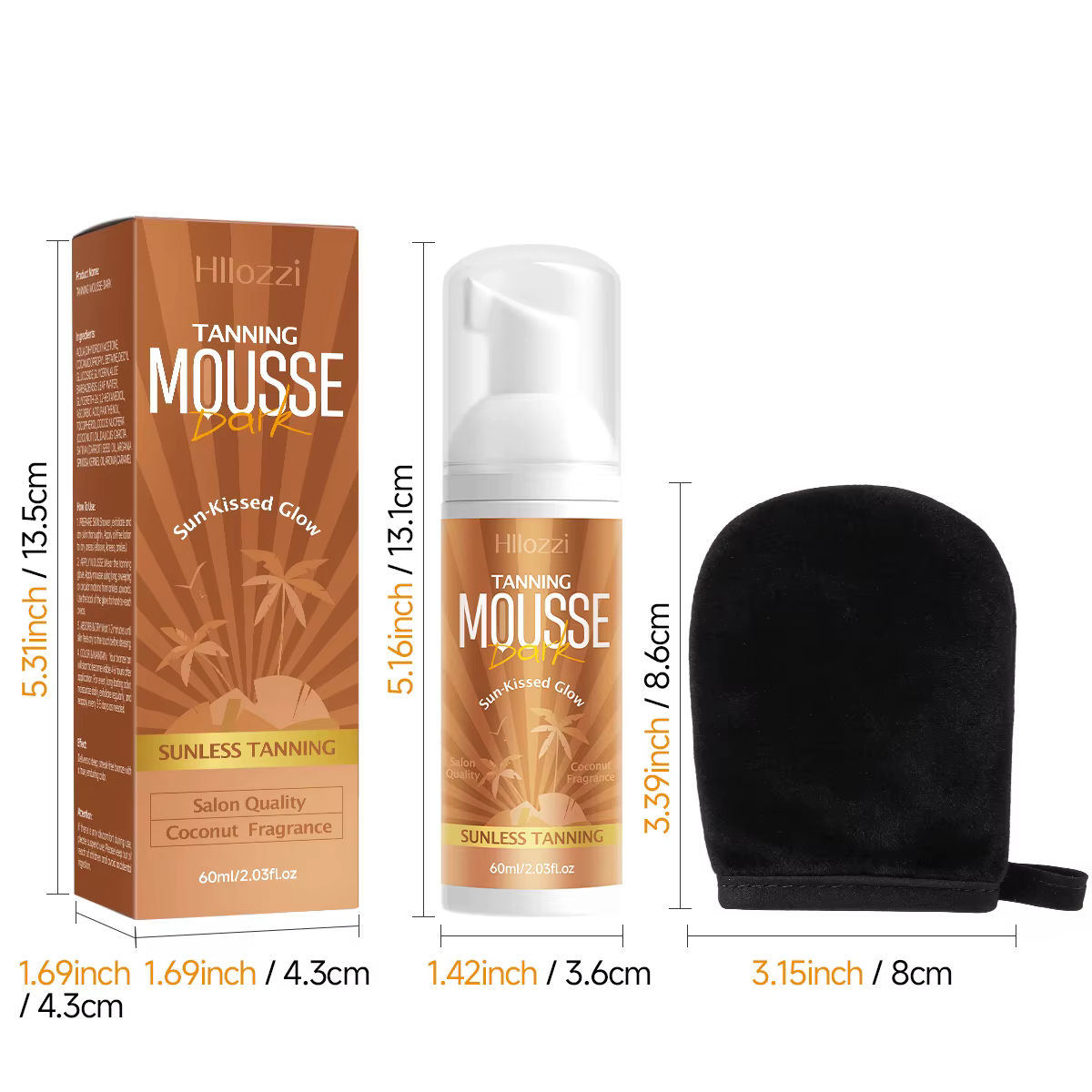 Mousse autobronzante 60 ml, obtenez un bronzage naturel sans exposition au soleil. Disponible en fon