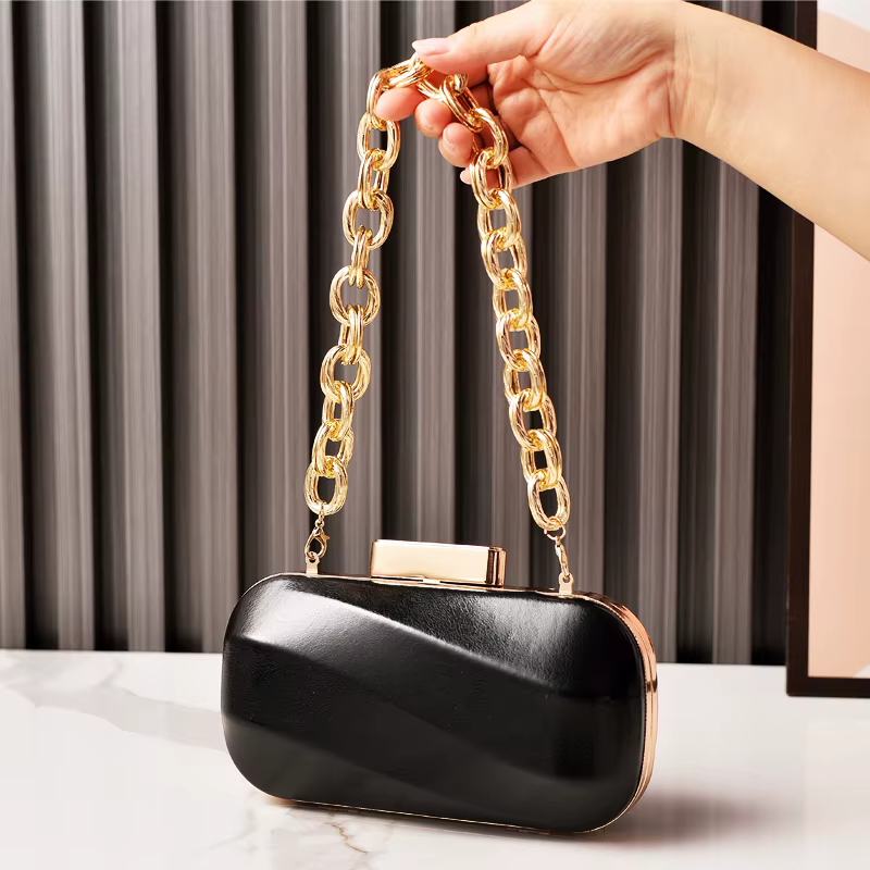 Sac doré dames ovale concepteur sacs à main de luxe robe irrégulière sac à main mode boucle fête fem