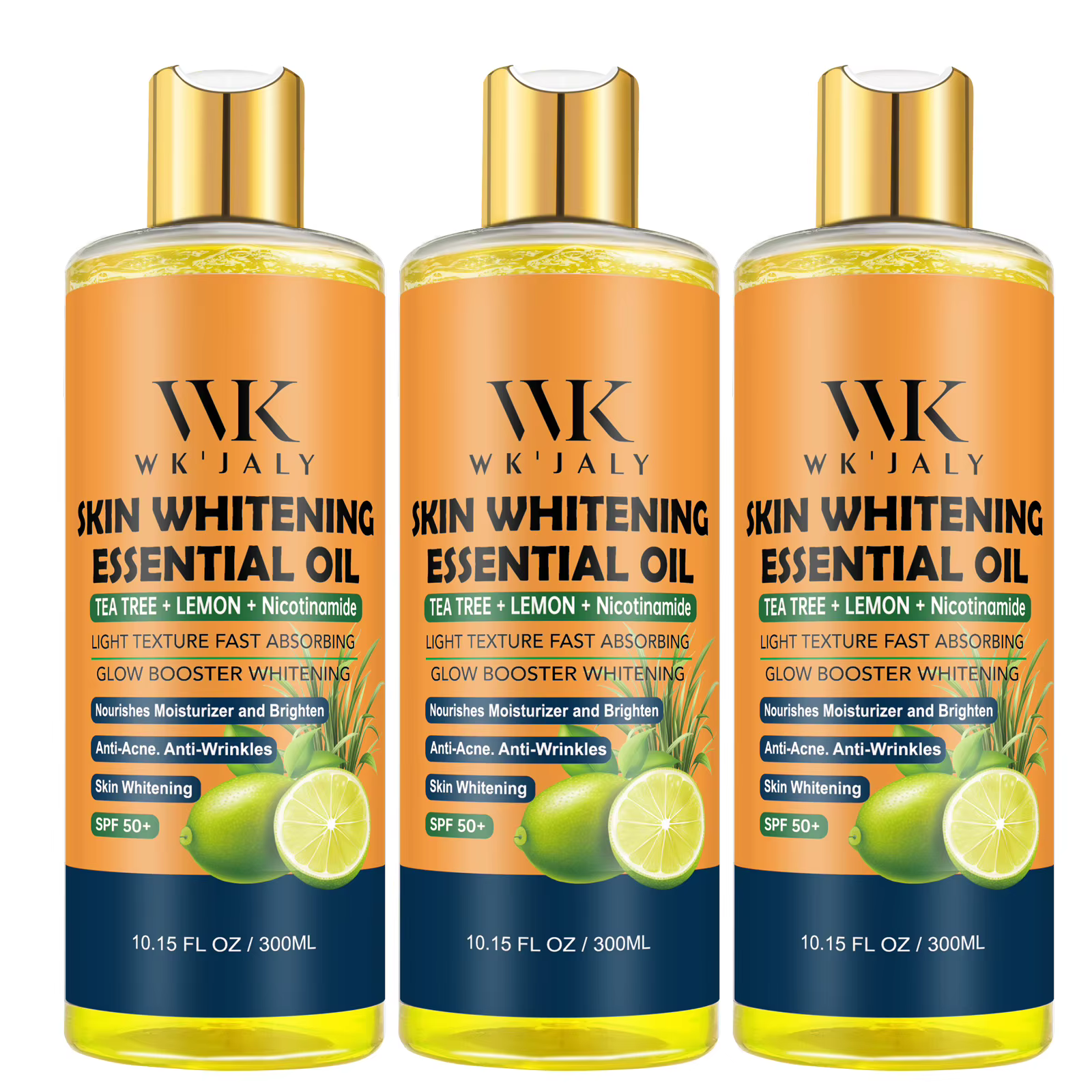 Huile pour le corps éclaircissante à la niacinamide WK JALY pour tous les types de peau, avec arbre