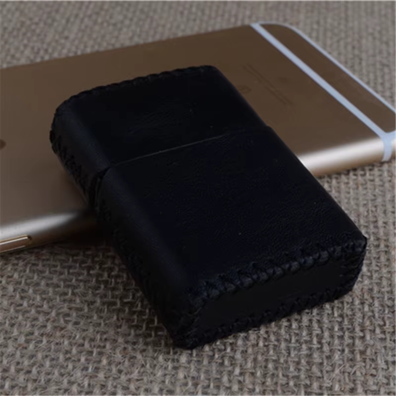Manchon de protection Durable en cuir de vache cousu à la main, étui Simple pour housse de briquet Z