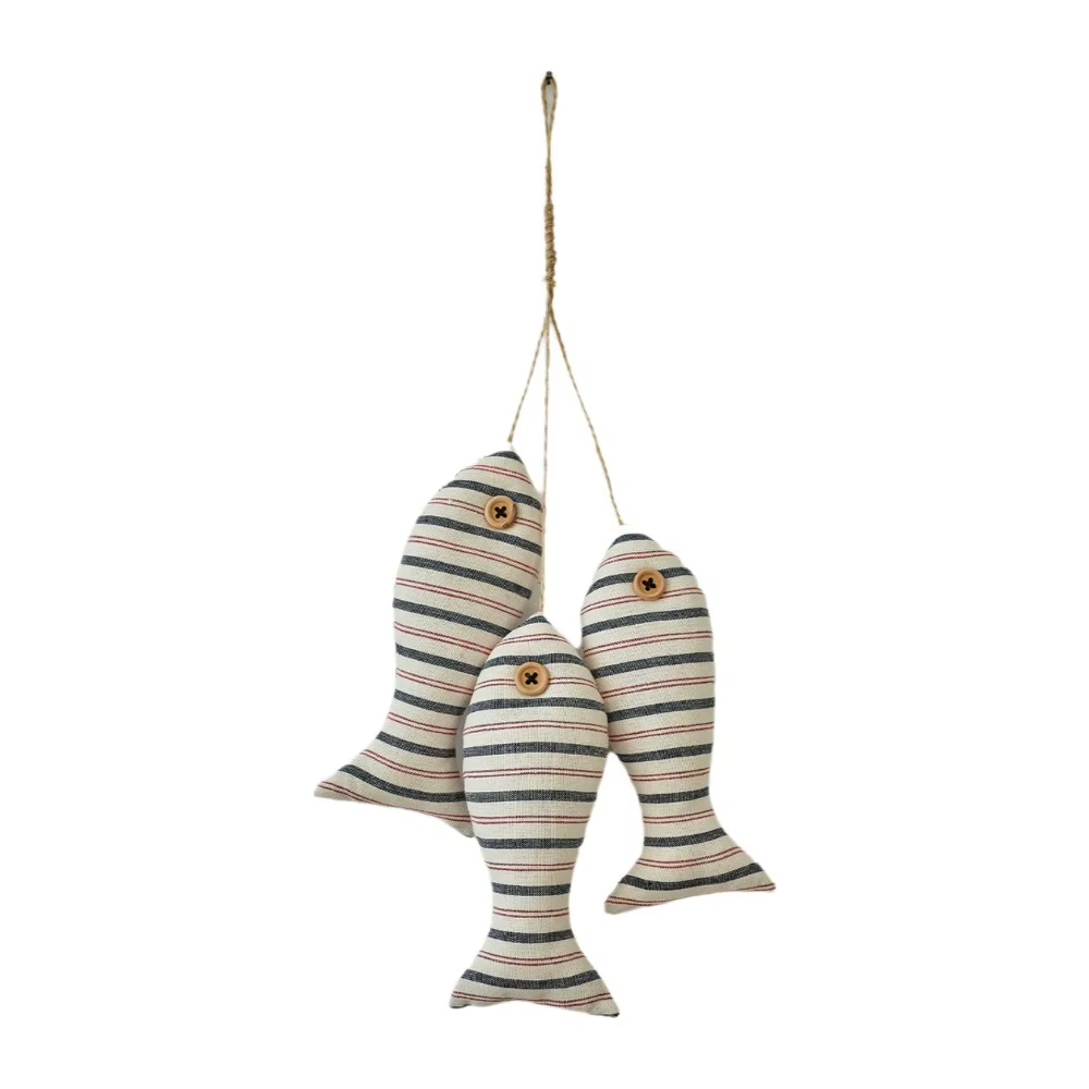Pendentif Poisson Méditerranéen Amusant, Série Océan Rustique, Petit Poisson Fait Main, Ornement de