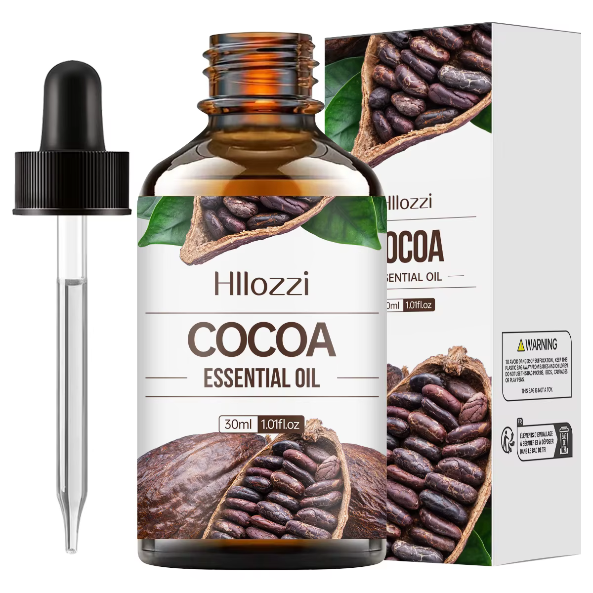 Huile essentielle de cacao, saveur riche, soins de la peau, soins capillaires, hydratation, aromathé