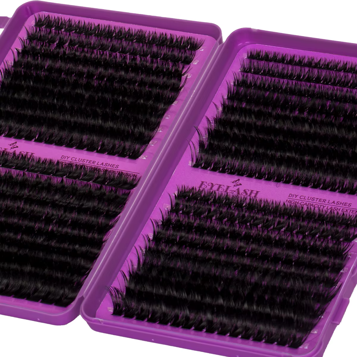Kit de cils en grappes DIY, kit d'extension de cils grande capacité, courbure D, avec colle et fixat