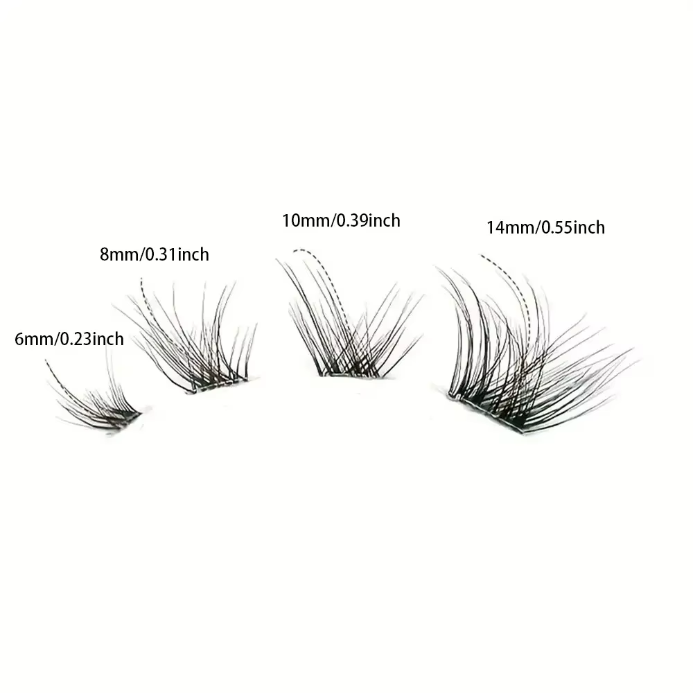 Extension de cils à tige invisible, faux cils en grappe croisée naturelle, nickel é 3D, maquillage p