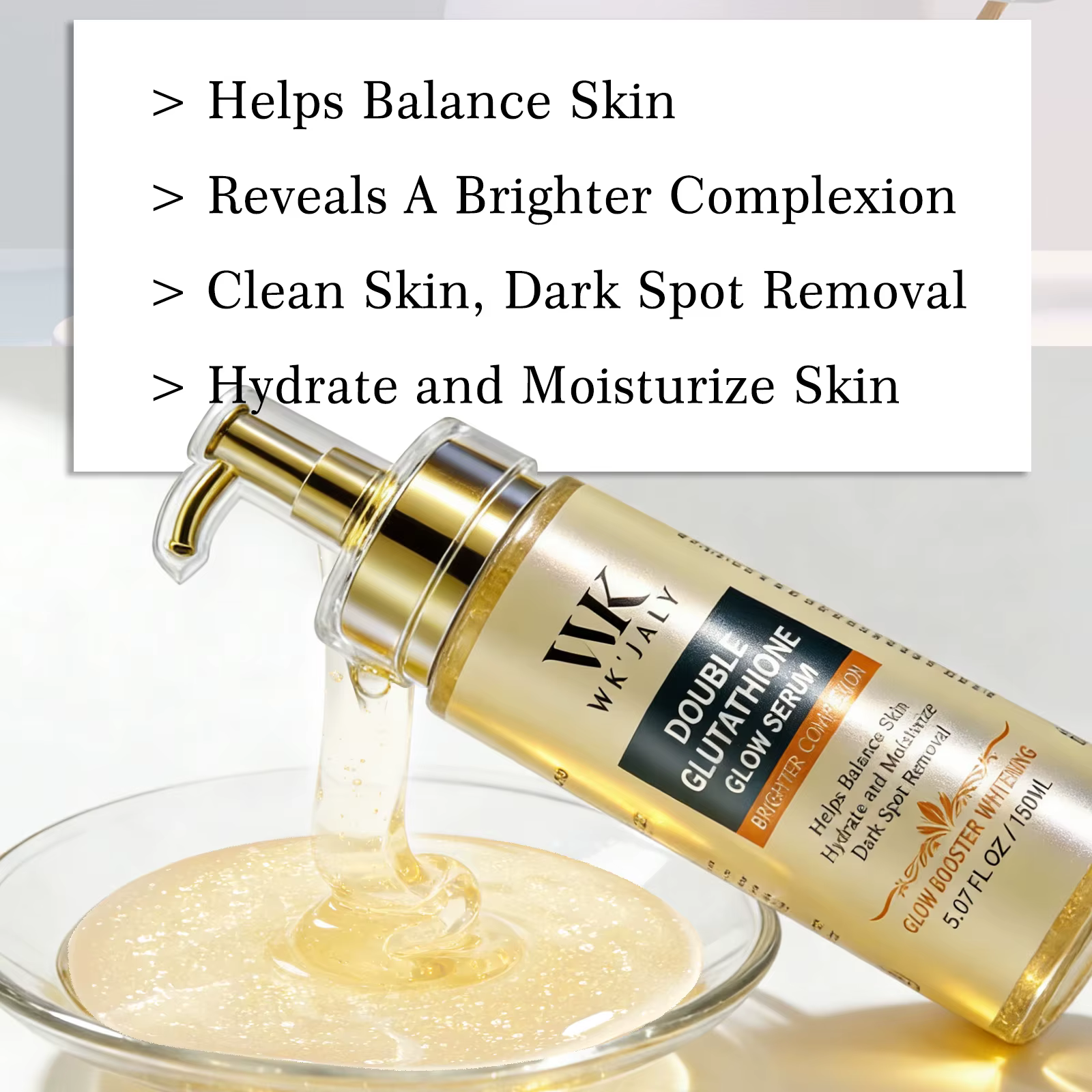 Kit de soin éclaircissant pour la peau WK JALY, avec lotion hydratante, sérum éclaircissant, formule