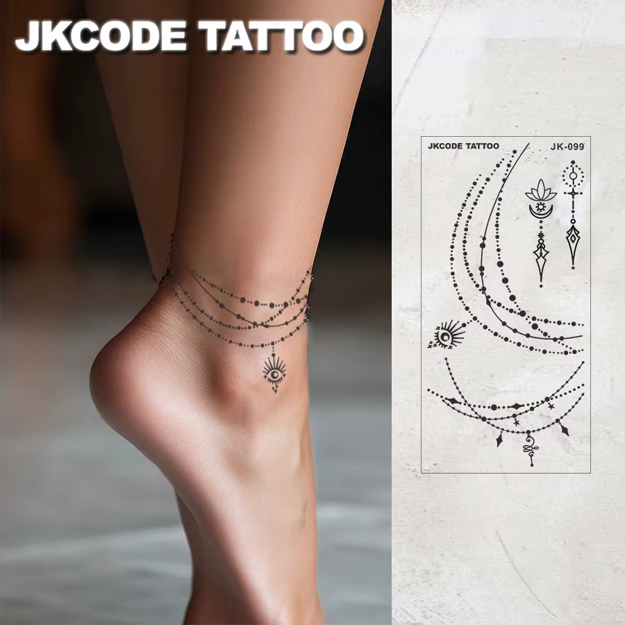 Tatouages pour les mains - Design minimaliste - Tatouages du Ramadan - Accessoires de mode pour l'Aï