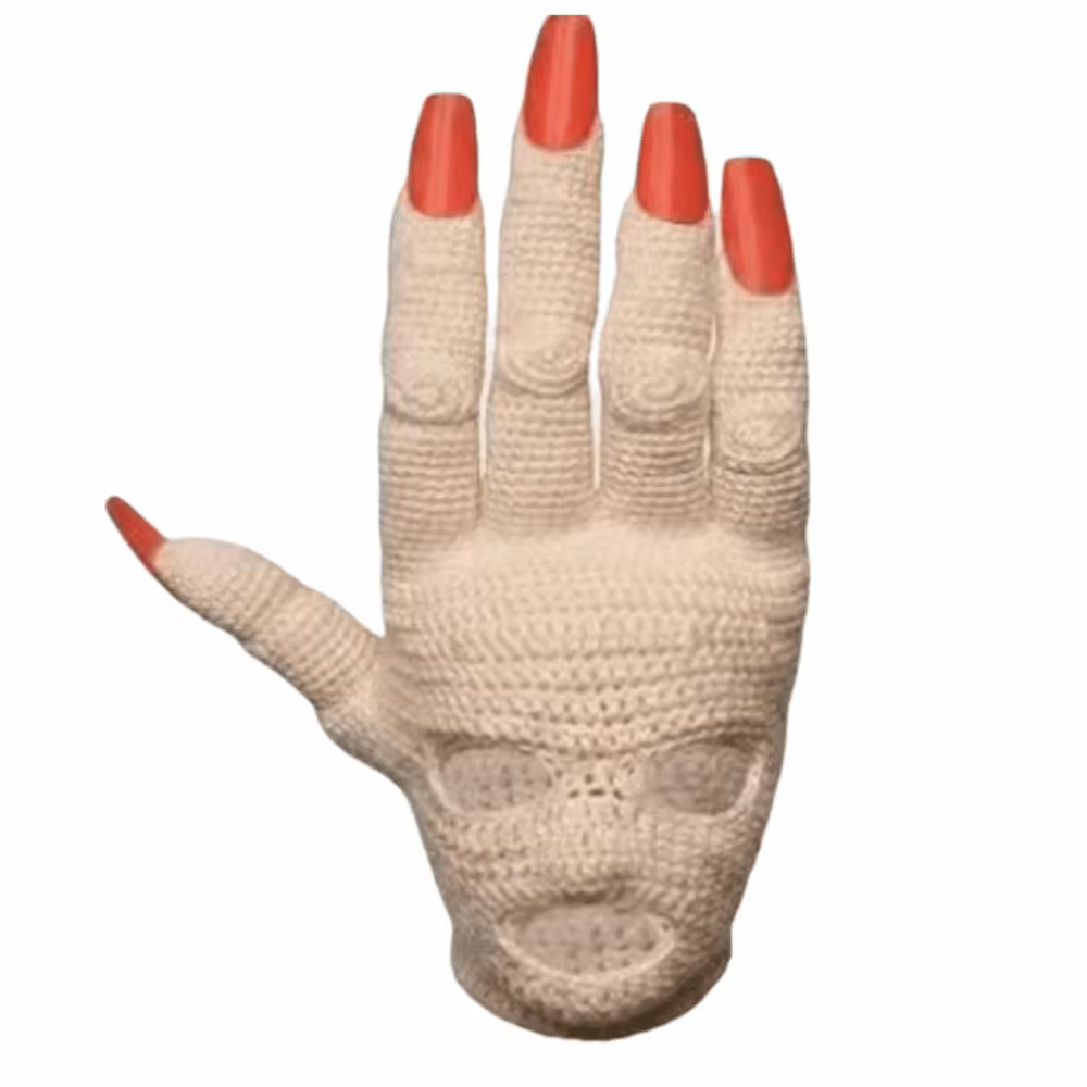 Couvre-tête en crochet en forme de paume, fait main, design amusant, accessoire de farce, chapeau cr