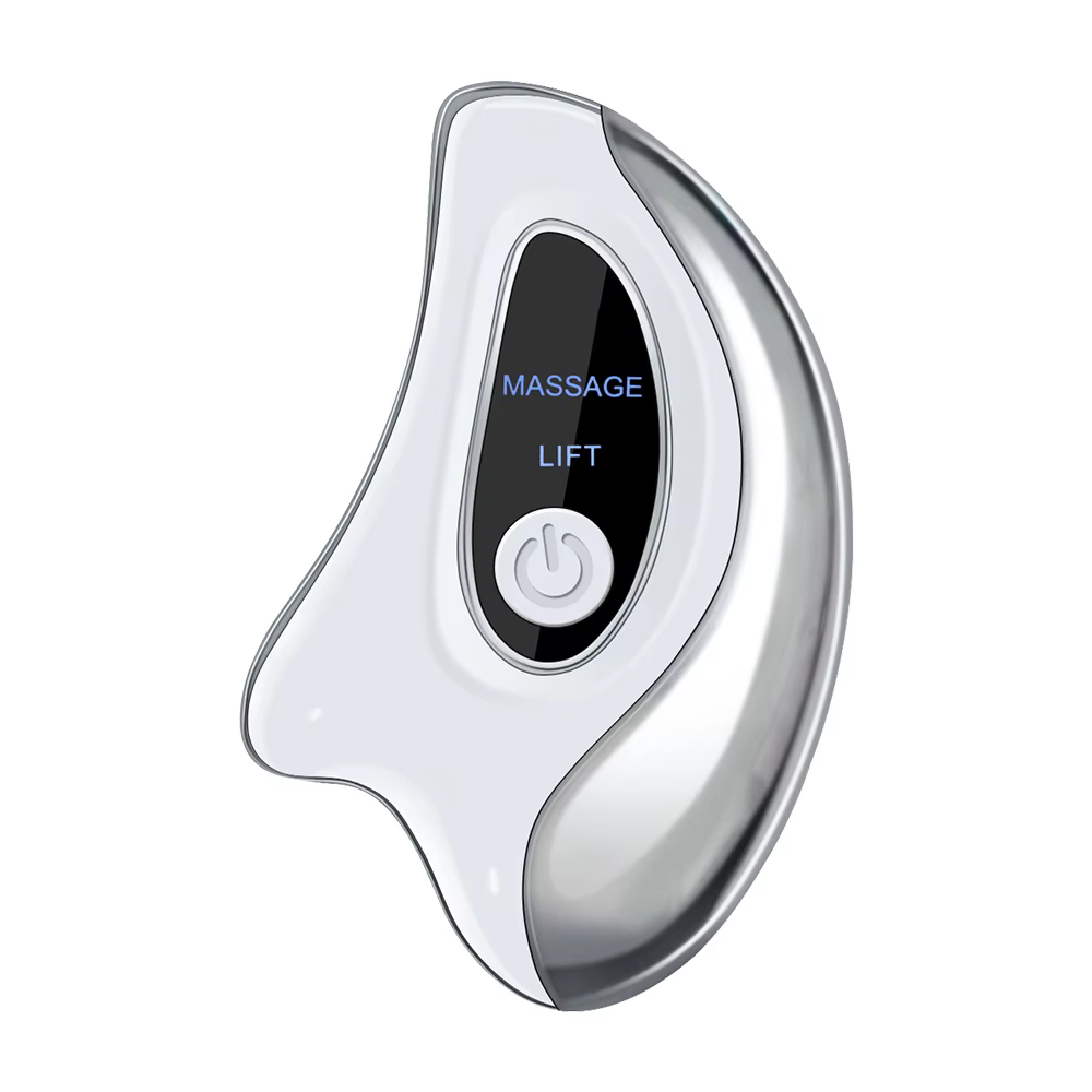 Appareil de Massage Facial LED Guasha pour Lifting et Rajeunissement, Thérapie Lumière Rouge et Bleu