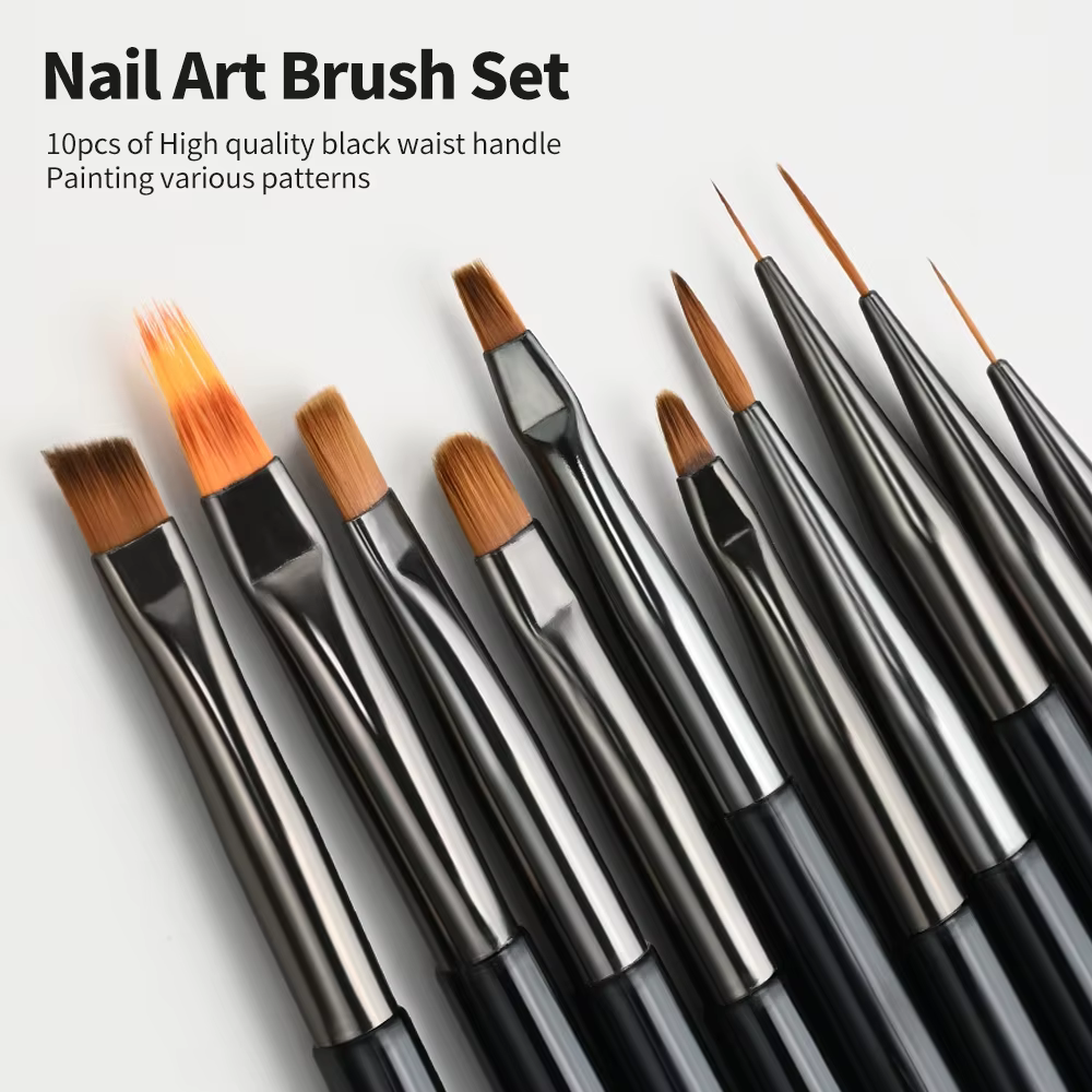 10 pièces Nail Art stylo brosse UV Gel peinture à la main Liner stylo ensemble acrylique Gel UV vern