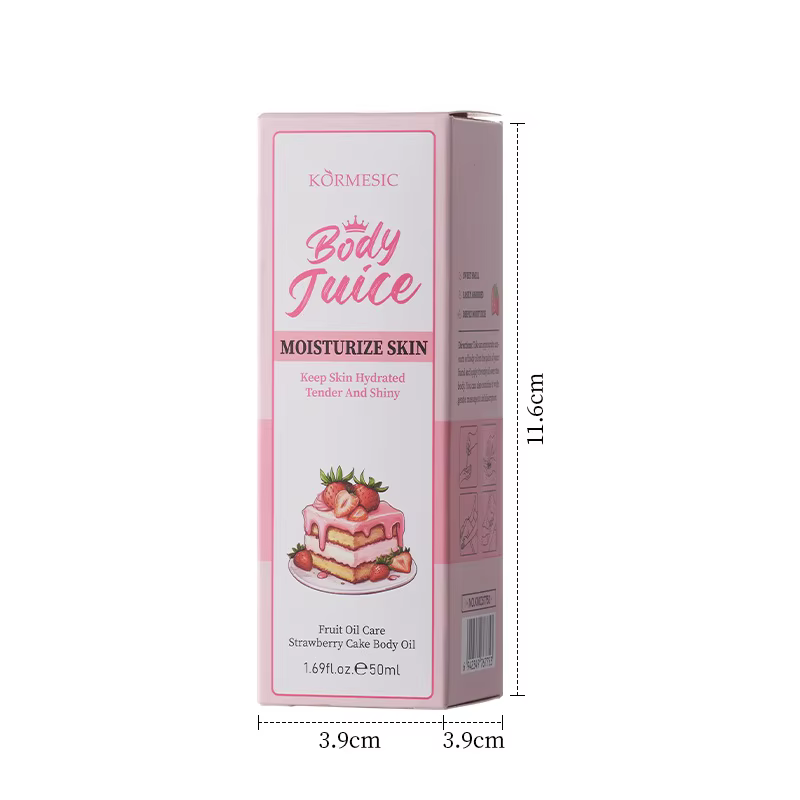 KORMESIC Huile corporelle gâteau aux fraises - Hydratant Hydratant Nourrissant Peau Parfum sucré lon