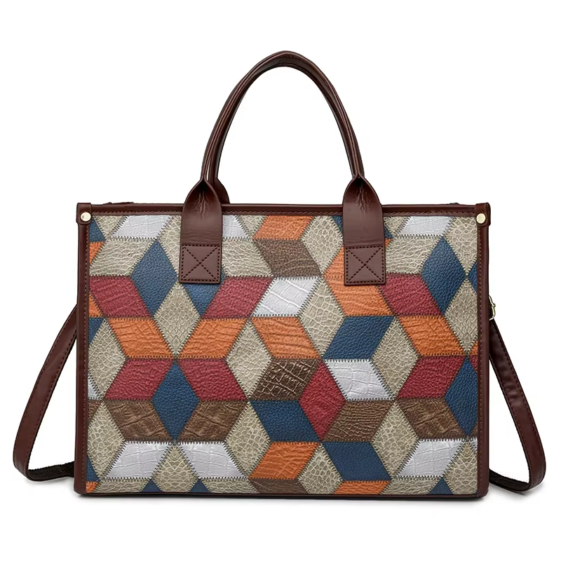 Sacs à Main de Grande Capacité en Cuir Souple pour Femme, Sac à Bandoulière Amorcé, Fourre-Tout Rétr