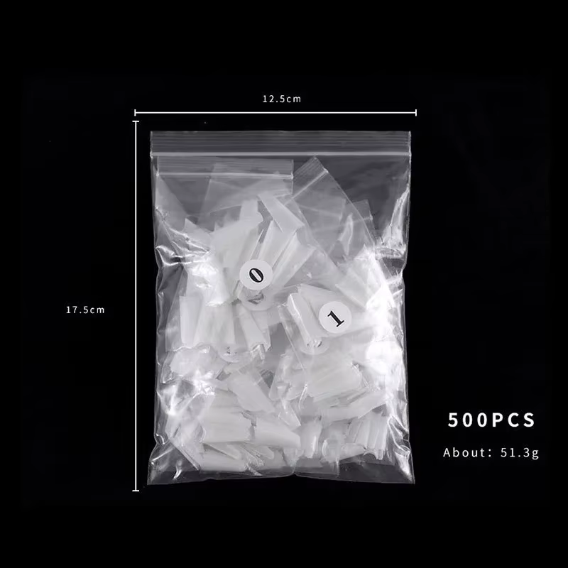 500 pièces faux ongles Art conseils français naturel Transparent cercueil faux ongles conseils acryl