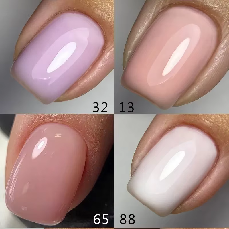 MSHARE Gel de Base en caoutchouc rose laiteux Camouflage couleur manteau tremper les ongles Gels ver