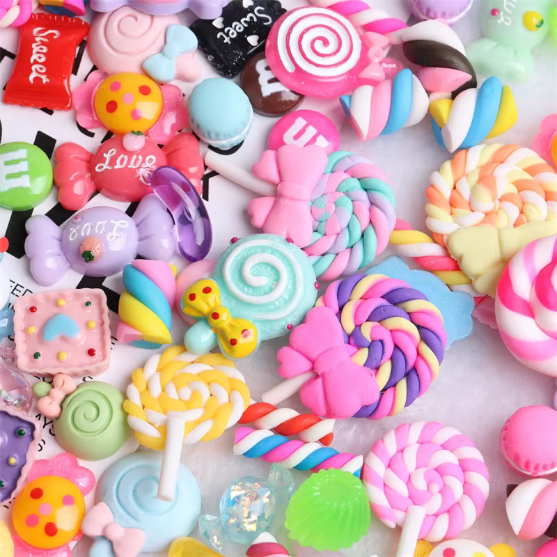 Accessoires multi-formes Kawaii pour Nail Art, breloques, bonbons sucrés, ours gommeux, sucette en r