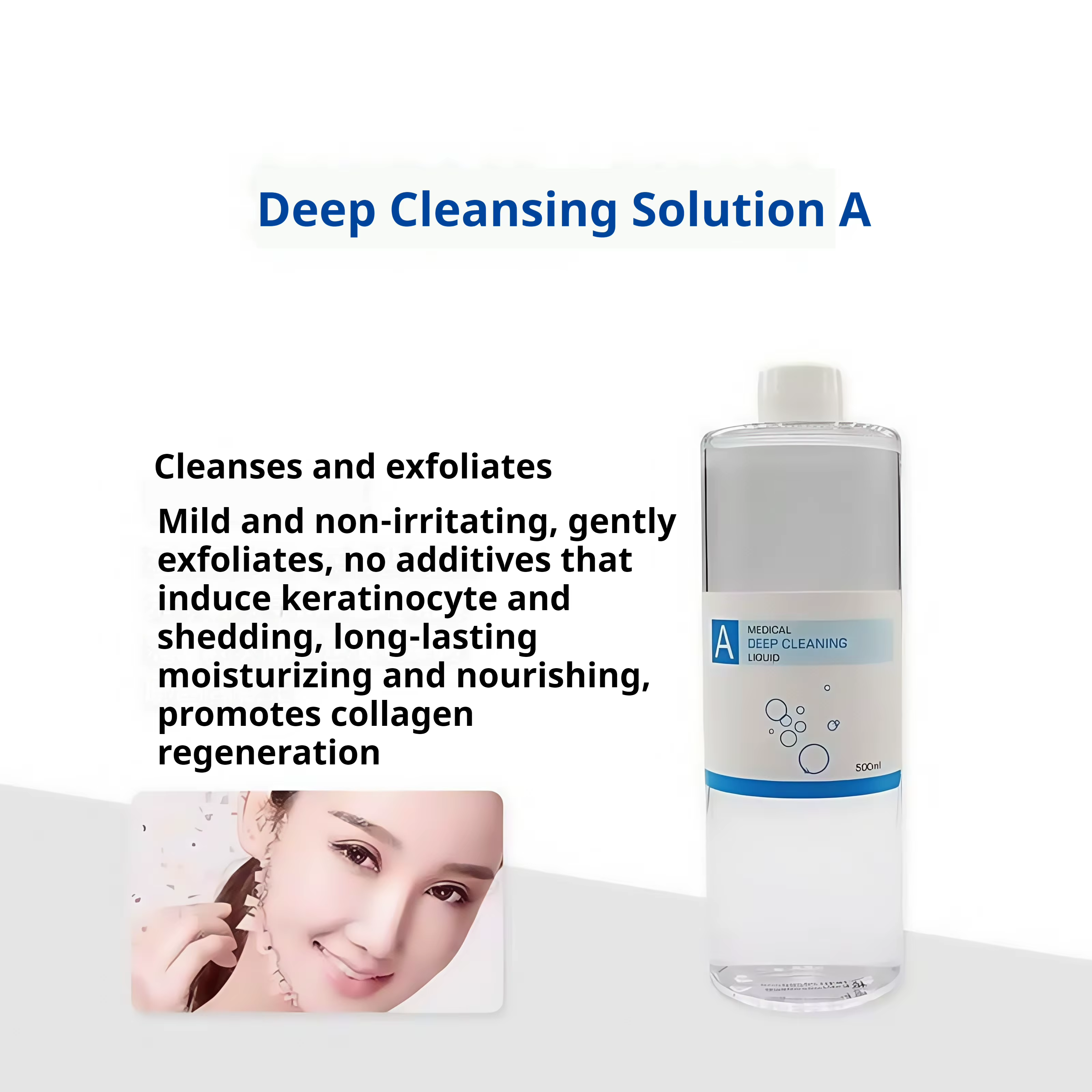 Sérum exfoliant Hydra Aqua Facial 500ml pour machine de soin de beauté par dermabrasion, nettoyage e