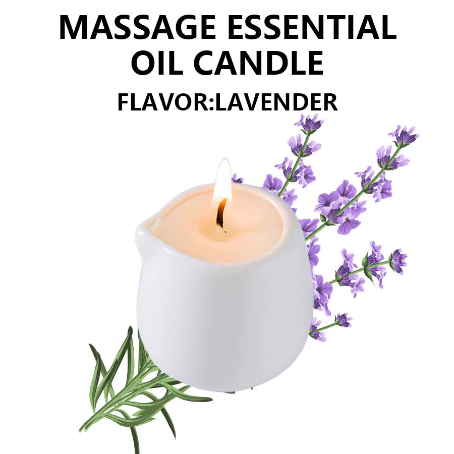 1 bougie à l'huile de massage, bougie d'aromathérapie de luxe, pour soulager le stress et hydrater l