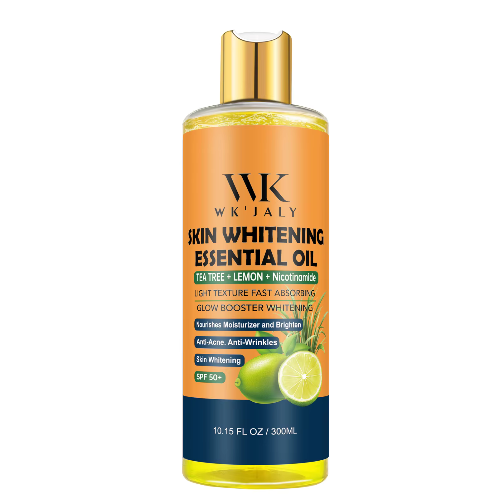 Huile pour le corps éclaircissante à la niacinamide WK JALY pour tous les types de peau, avec arbre 