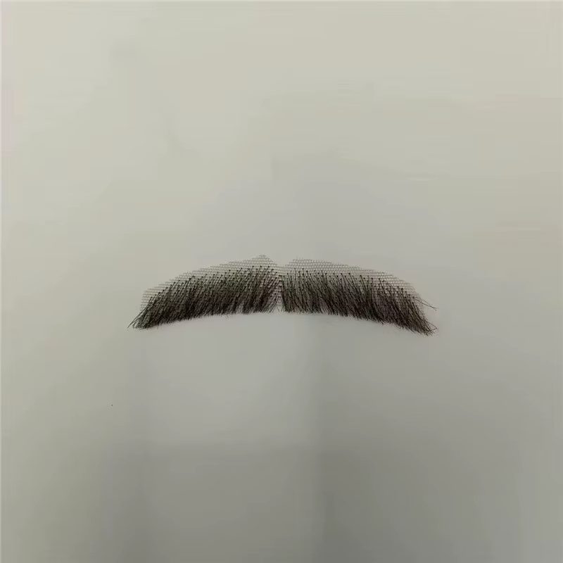 Belle moustache de barbe longue pour hommes, fête/film, noir, gris, maquillage réaliste, barbe en de