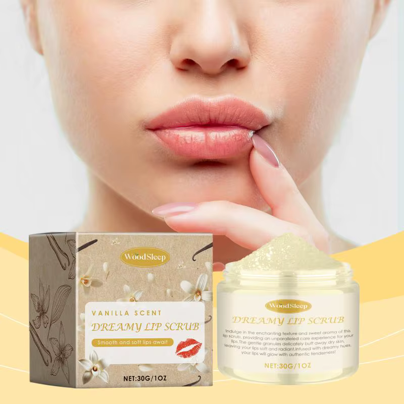 Gommage pour les lèvres à la noix de coco et à la vanille, exfoliant, uniformise la couleur des lèvr