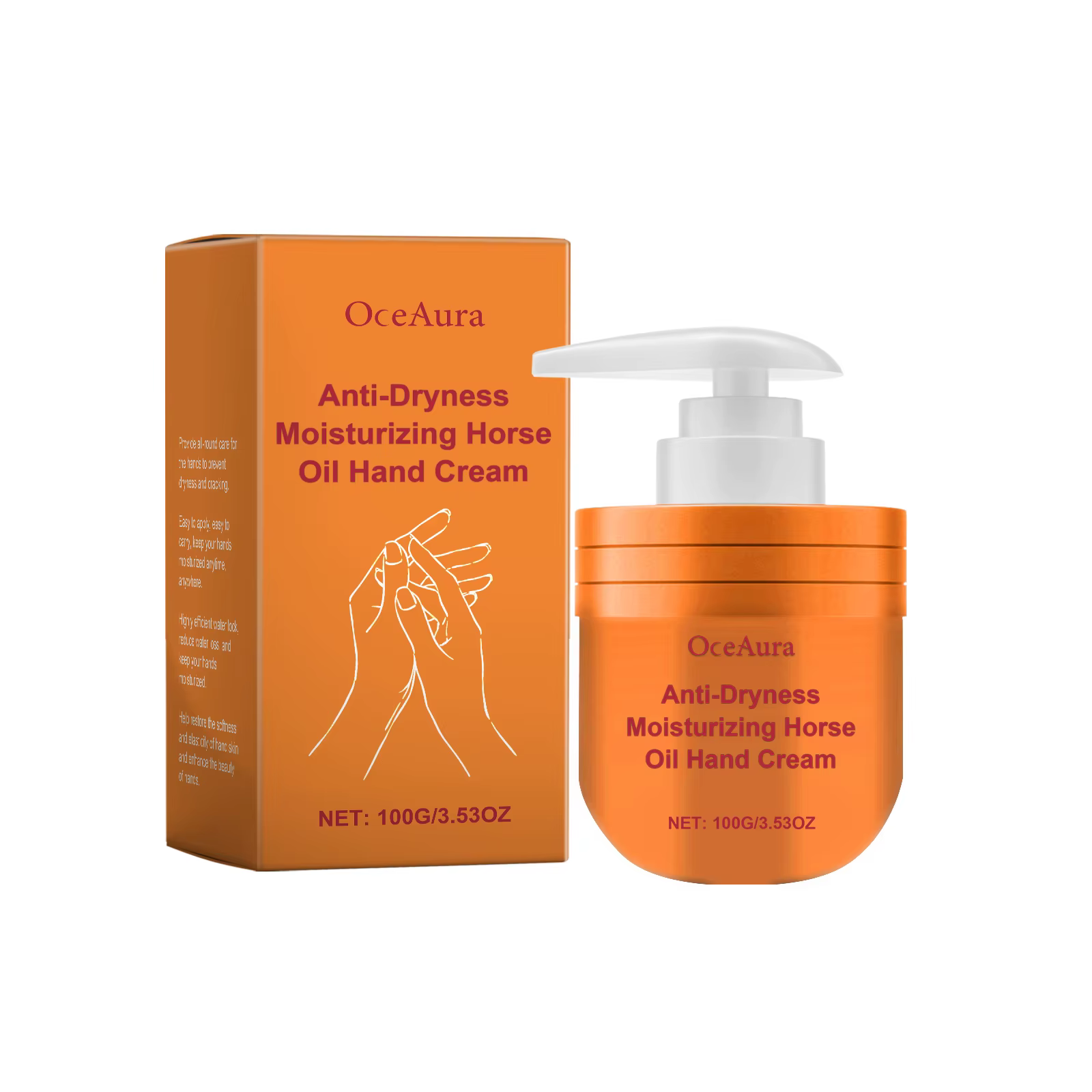 Crème hydratante pour les mains à l'huile de cheval, Anti-fissuration, adoucissante, Anti-fissuratio