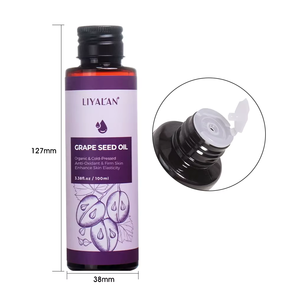Huile de pépins de raisin, 100ml, antioxydant pour la peau, lisse, anti-rides, estompe les taches, h