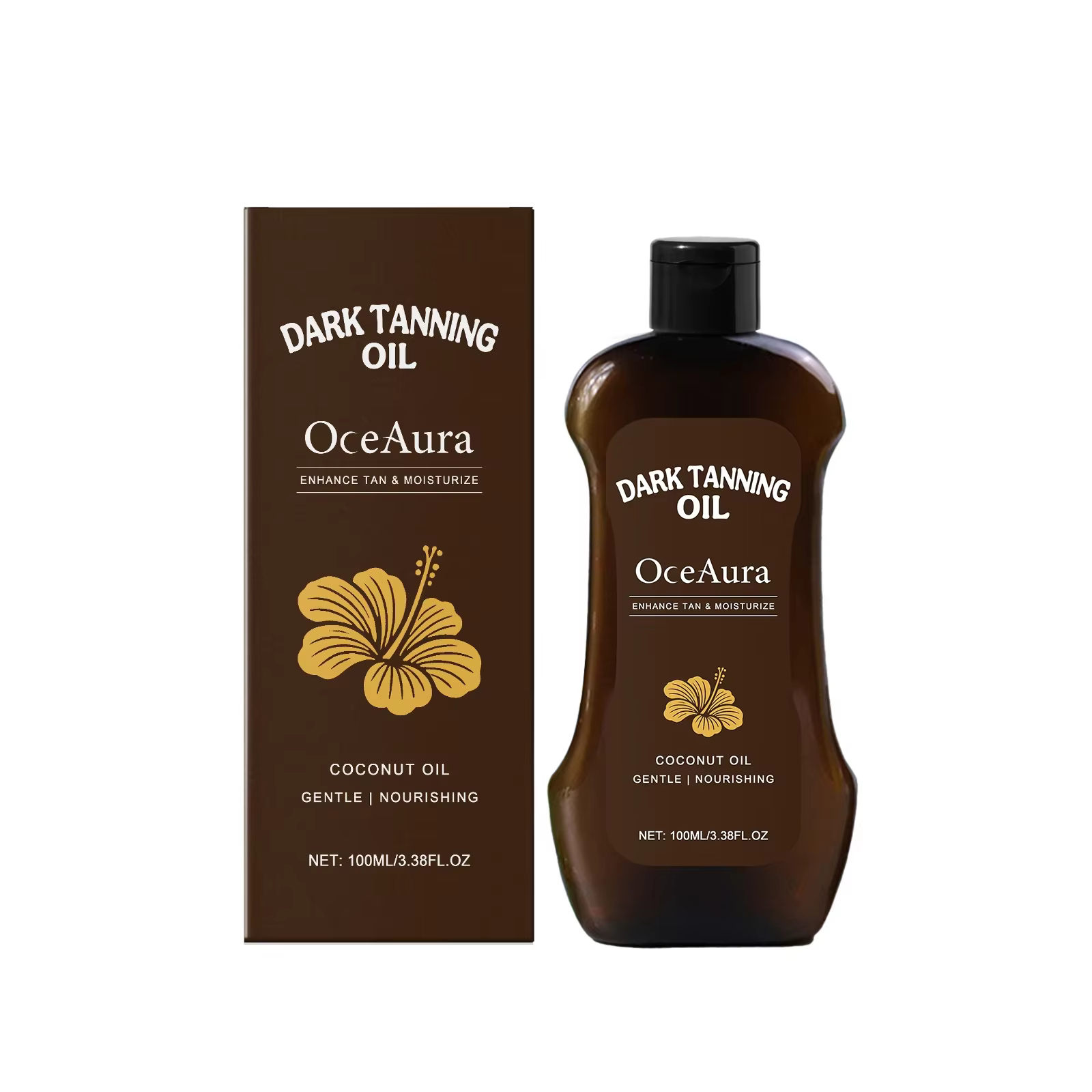 Huile de Bronzage Coco Effet Bronze Intense Naturel Longue Durée Imperméable Hydratante Lissante Pou