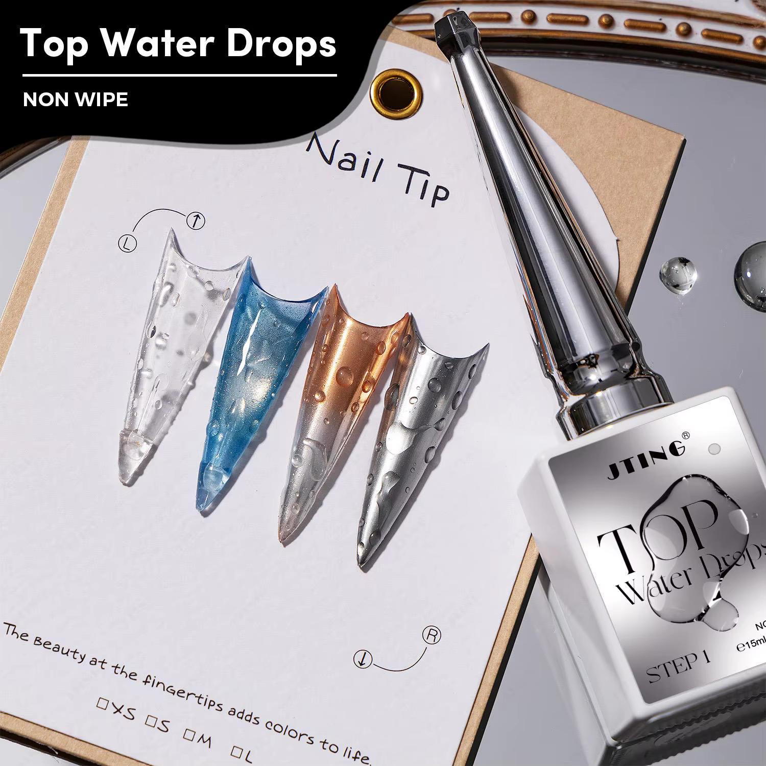 JTING 15ml Nouveau Gel Polish Transparent Effet Gouttes d'Eau Sans Résidu 3D Effet Goutte d'Eau UV L