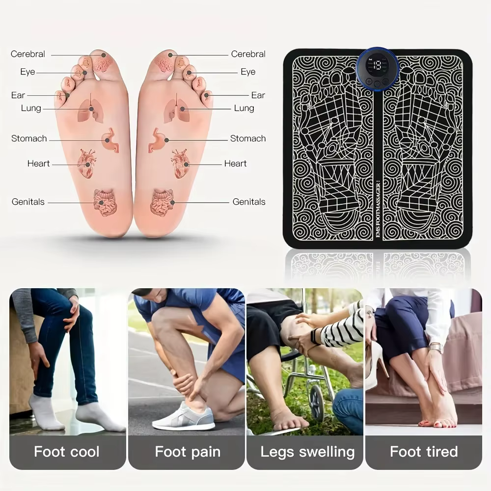 Masseur de pieds électrique télécommandé, Relaxation musculaire, masseur Cervical pliable et Recharg