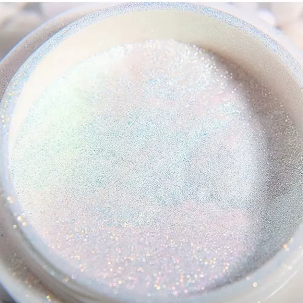 Poudre de vernis à ongles chromé, blanc perle, sirène, aurore, métallique, néon, arc-en-ciel, poussi