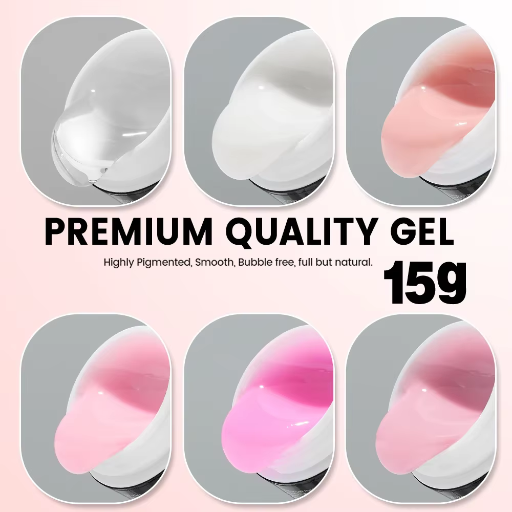 YOKEFELLOW 15g Extension pour Ongles – Tenue longue durée, aspect naturel, gel pour extension d’ong