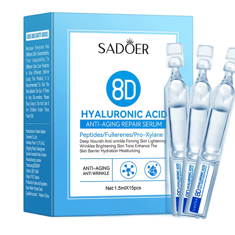 Sérum pour le visage à l'acide hyaluronique, Anti-vieillissement, nourrissant en profondeur, fullerè