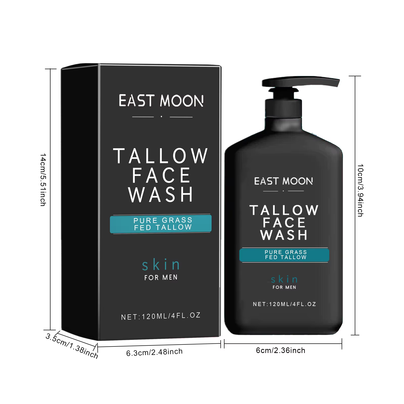 Lotion nettoyante pour le visage Tallow pour hommes, élimine l'acné, les points noirs, prévient les