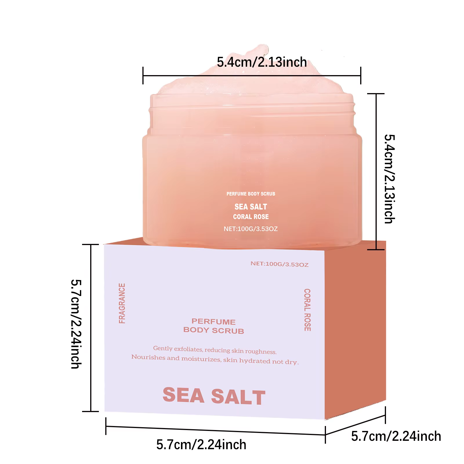 Parfum gommage corporel hydratant lissant peau exfoliant naturel sel Rose corail ambre vanille parfu